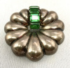 SJ100 sterling Parisina fur clip/emerald rhinestones